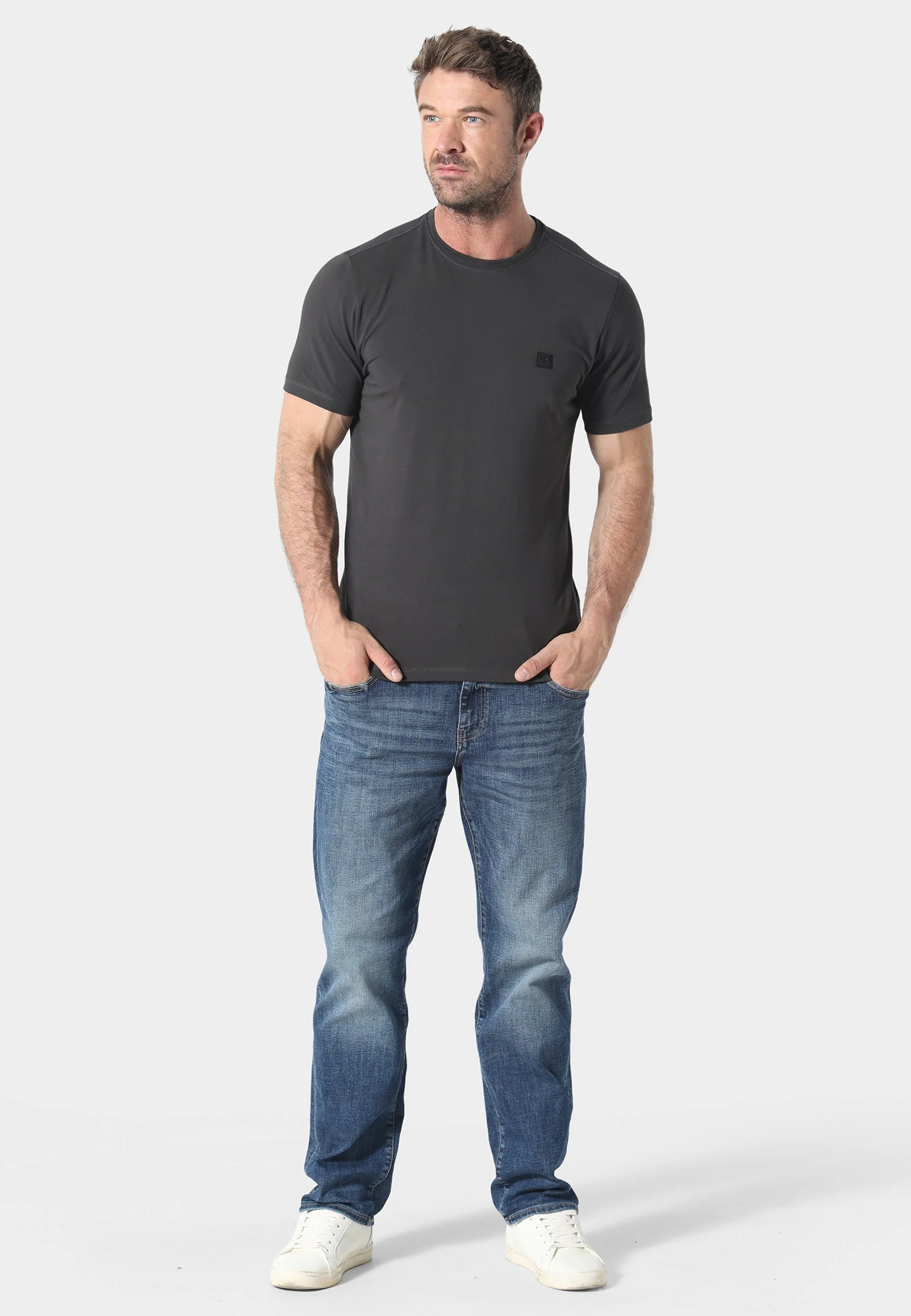 883 Police Dover Dusty Grey T-Shirt - Image 3