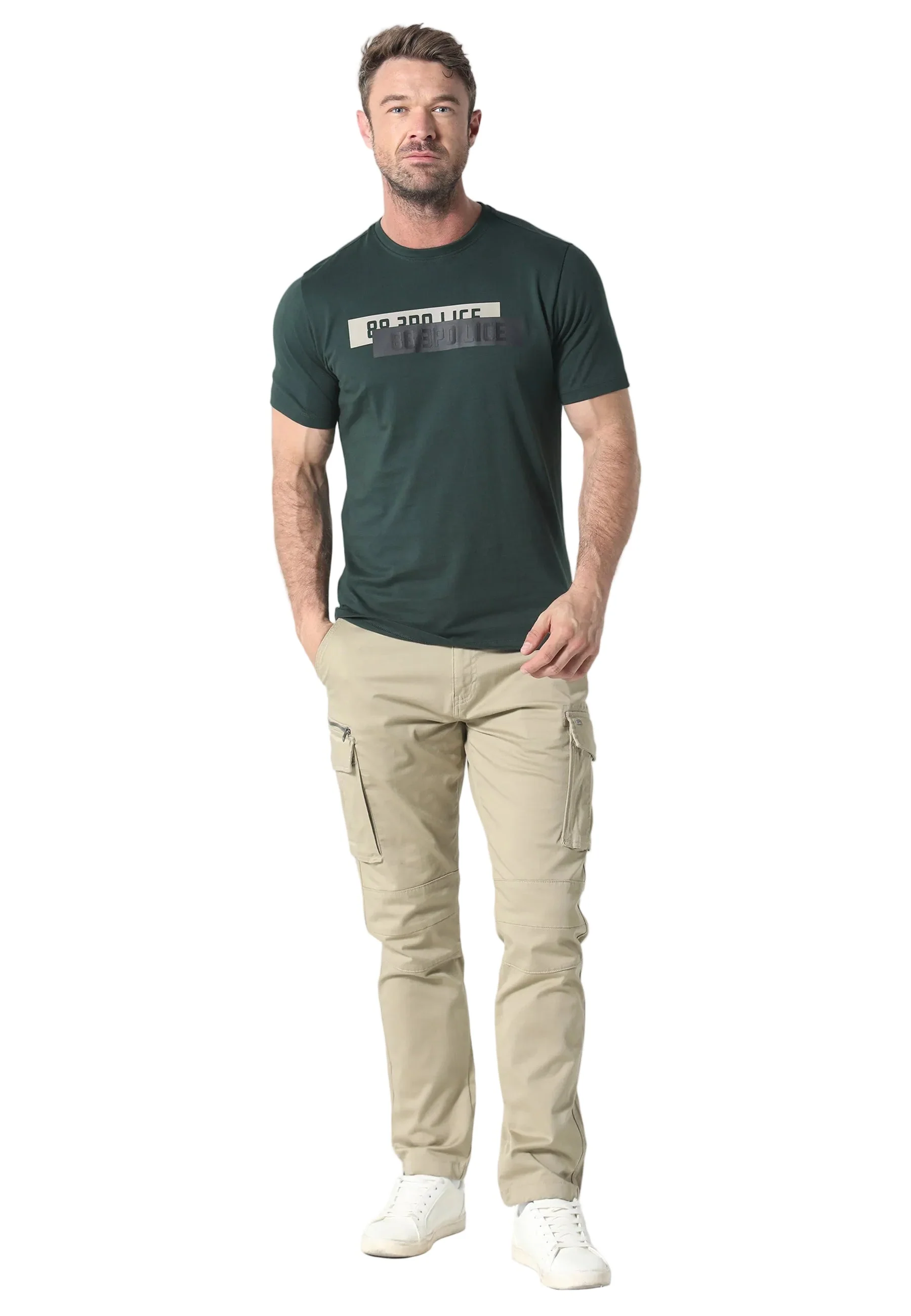 883 Police Newton Beige Cargo Pants - Image 3