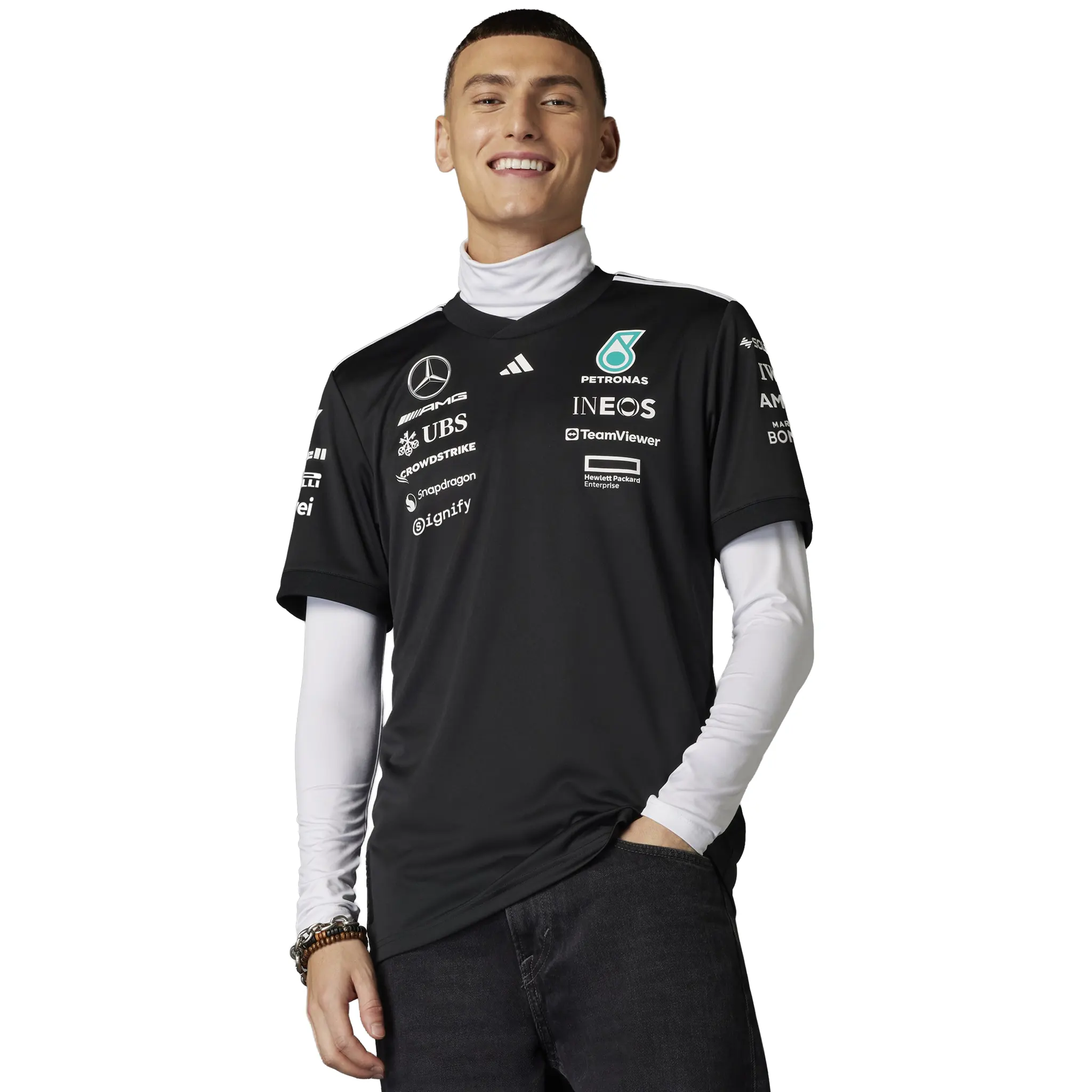 Adidas x Mercedes AMG Petronas Formula One Team Black T-Shirt - Image 3
