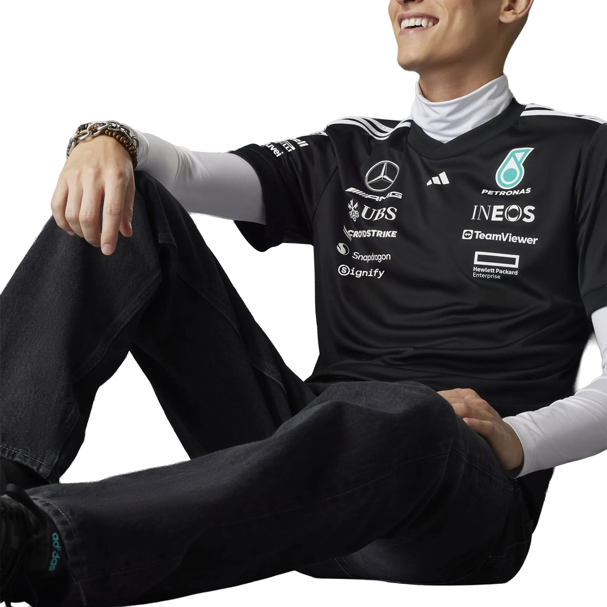 Adidas x Mercedes AMG Petronas Formula One Team Black T-Shirt - Image 5
