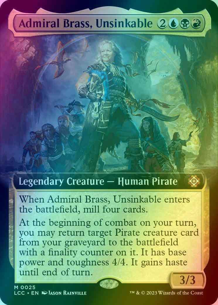 Admiral Brass, Unsinkable [25] [Extended Art] [The Lost Caverns of Ixalan: Commander] [Foil]