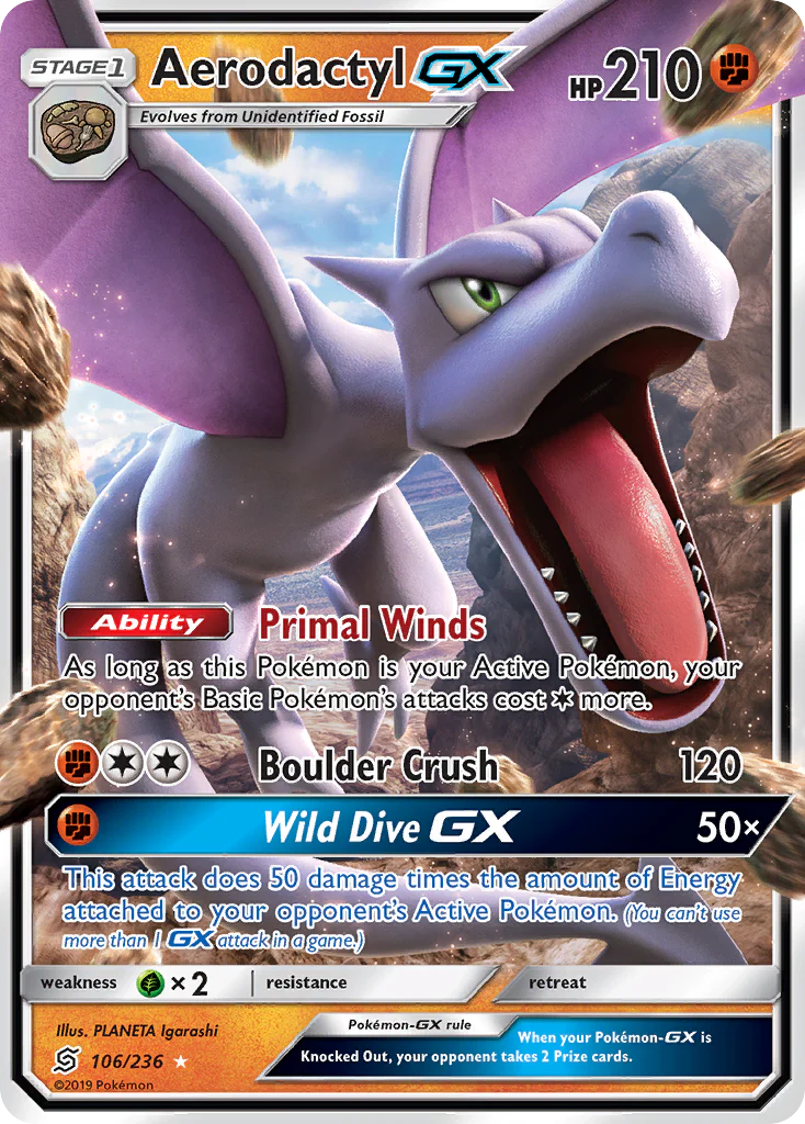 Aerodactyl-GX - 106/236 - Rare Holo GX [sm11-106] [Ultra]