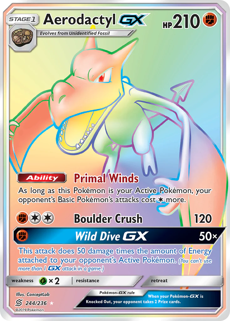 Aerodactyl-GX - 244/236 - Rare Secret [sm11-244] [Secret]