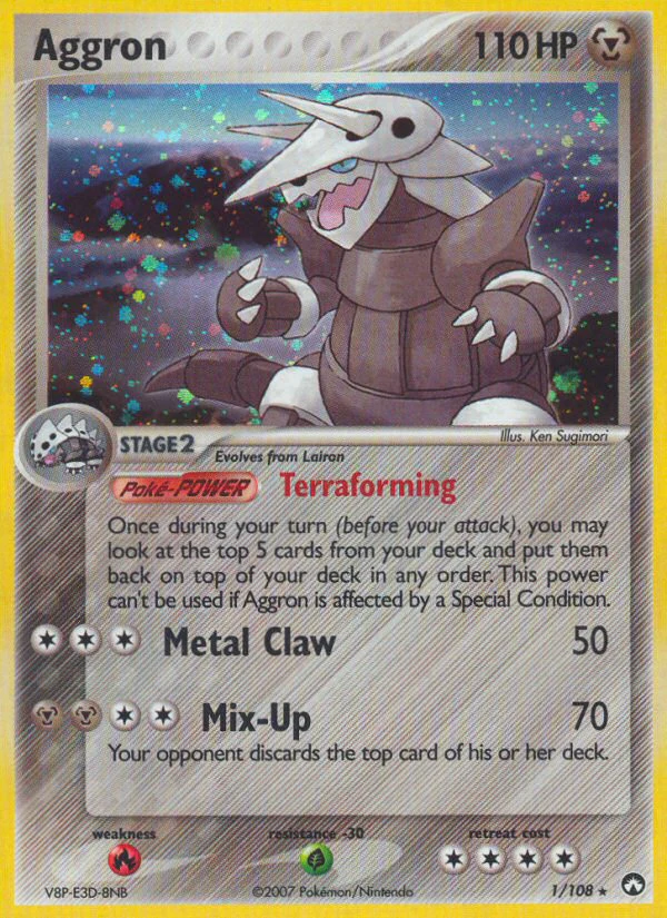 Aggron - 1/108 - Rare Holo [ex16-1] [Reverse Holo]