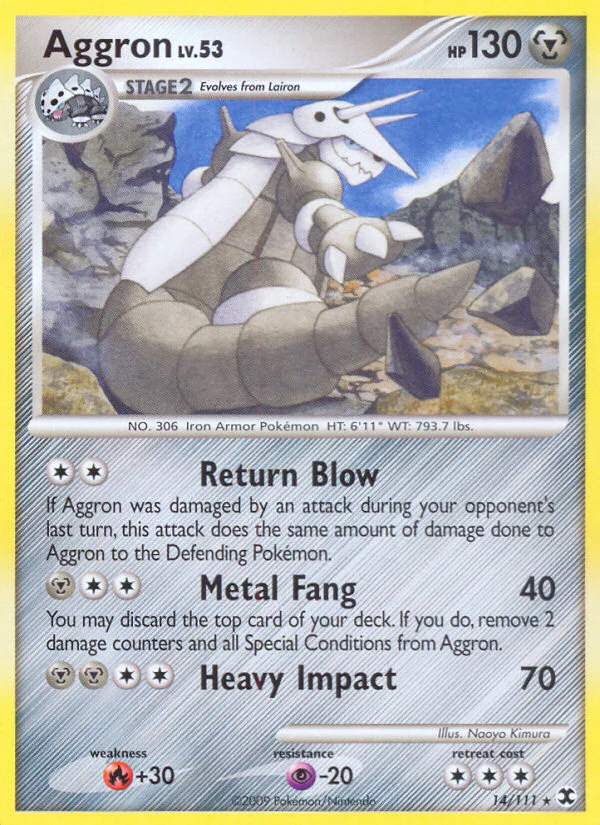 Aggron - 14/111 - Rare [pl2-14] [Reverse Holo]