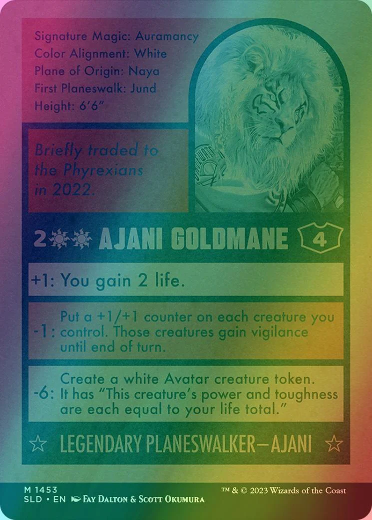 Ajani Goldmane // Ajani Goldmane [1453] [Borderless] [Magic: The Baseballing] [Secret Lair Drop] [Foil] - Image 2