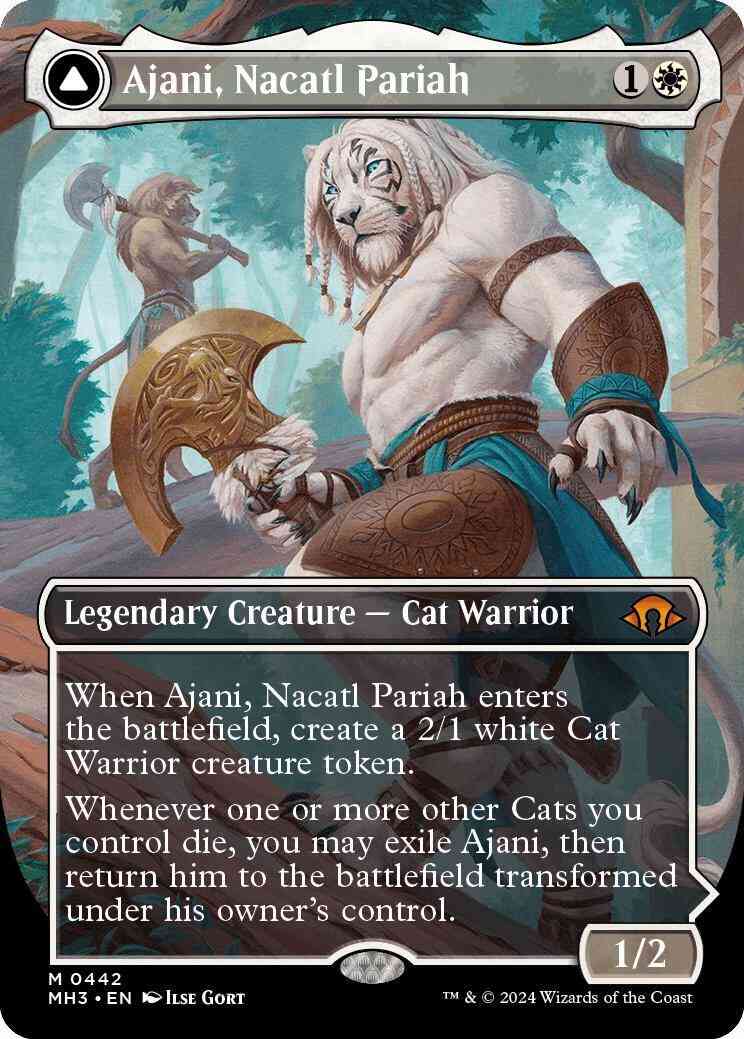 Ajani, Nacatl Pariah // Ajani, Nacatl Avenger [442] [Borderless] [Modern Horizons 3] [Non-Foil]