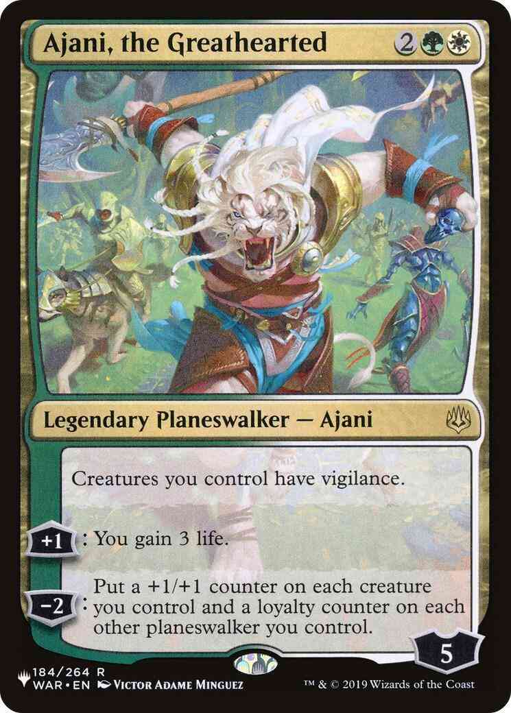 Ajani, the Greathearted [WAR-184] [The List] [Non-Foil]
