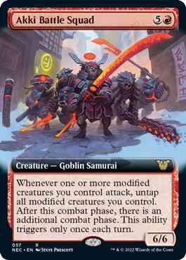 Akki Battle Squad [57] [Extended Art] [Kamigawa: Neon Dynasty: Commander] [Non-Foil]