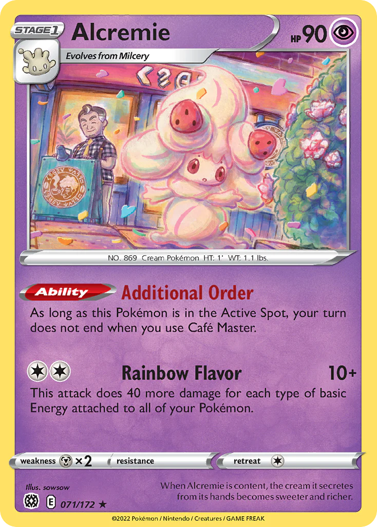 Alcremie - 071/172 - Rare [swsh9-071] [Reverse Holo]