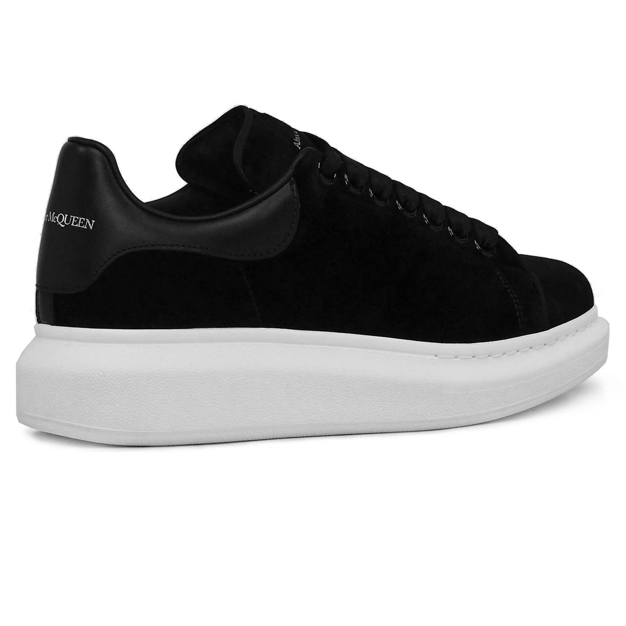 Alexander Mcqueen Raised Sole Black Velvet Trainers (W) - Image 3