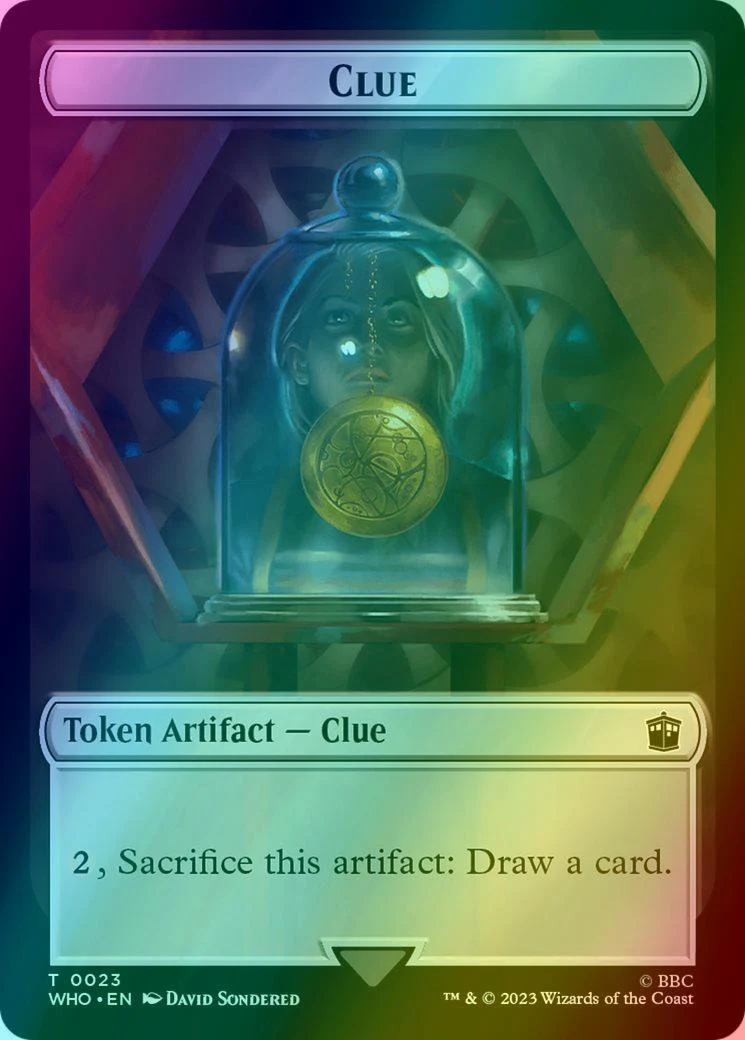 Alien Angel Token (11) // Clue Token (23) [Universes Beyond: Doctor Who: Tokens] [Foil] - Image 2