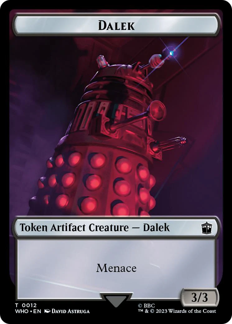 Alien Angel Token (11) // Dalek Token (12) [Universes Beyond: Doctor Who: Tokens] [Non-Foil] - Image 2