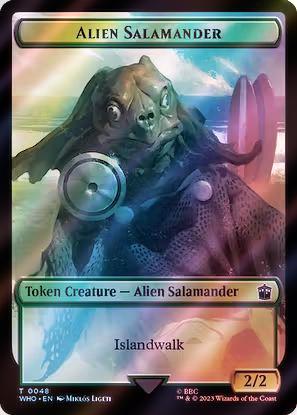 Alien Angel Token (43) // Alien Salamander Token (48) [Universes Beyond: Doctor Who: Tokens] [Surge Foil] - Image 2