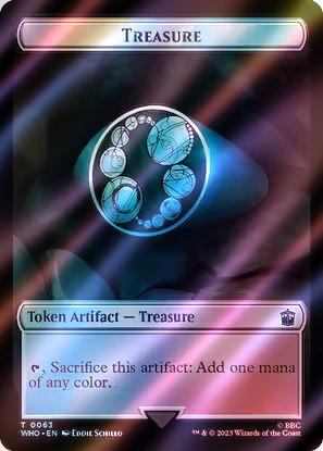 Alien Angel Token (43) // Treasure Token (63) [Universes Beyond: Doctor Who: Tokens] [Surge Foil] - Image 2