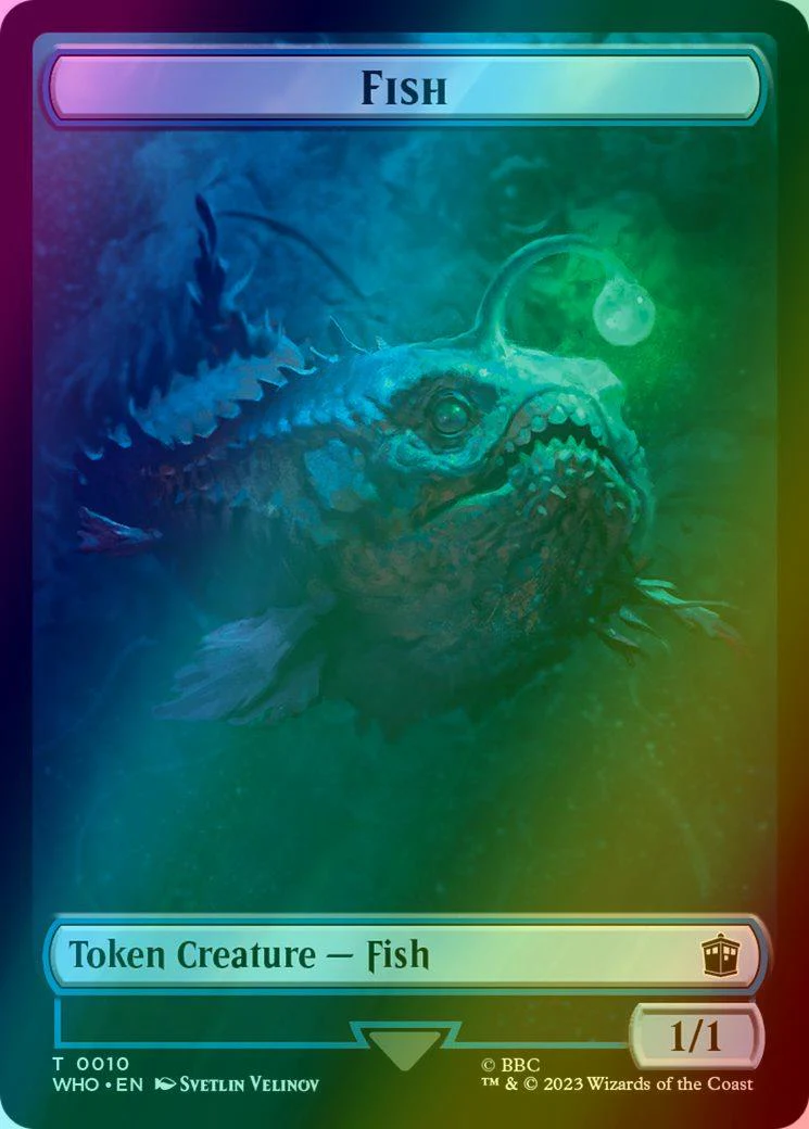 Alien Insect Token (19) // Fish Token (10) [Universes Beyond: Doctor Who: Tokens] [Foil] - Image 2