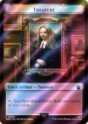 Alien Rhino Token (35) // Treasure Token (60) [Universes Beyond: Doctor Who: Tokens] [Surge Foil] - Image 2