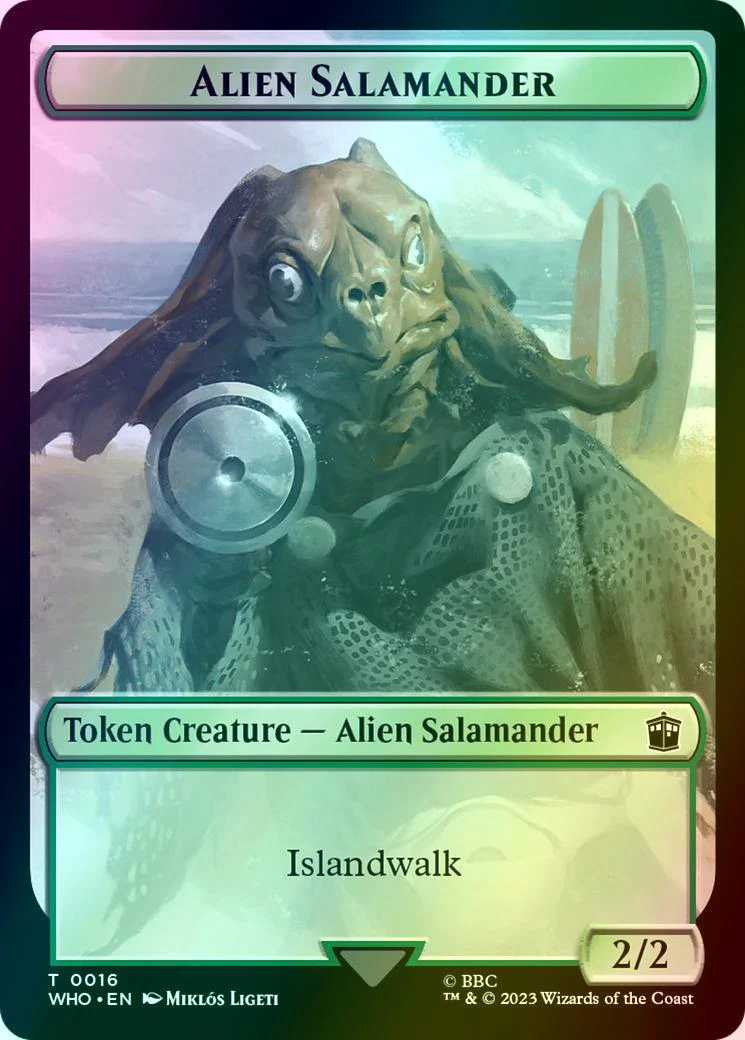 Alien Token (02) // Alien Salamander Token (16) [Universes Beyond: Doctor Who: Tokens] [Foil] - Image 2