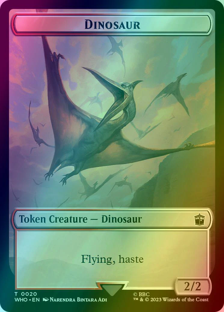 Alien Token (02) // Dinosaur Token (20) [Universes Beyond: Doctor Who: Tokens] [Foil] - Image 2