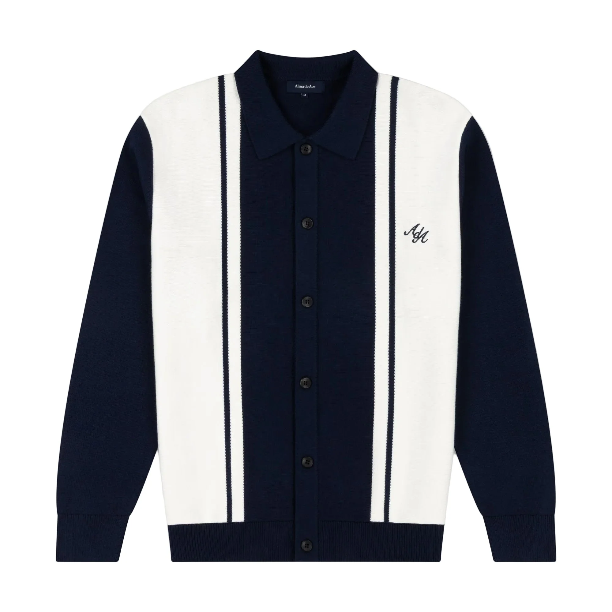 Alma De Ace Adoria Knitted Navy Cream Shirt