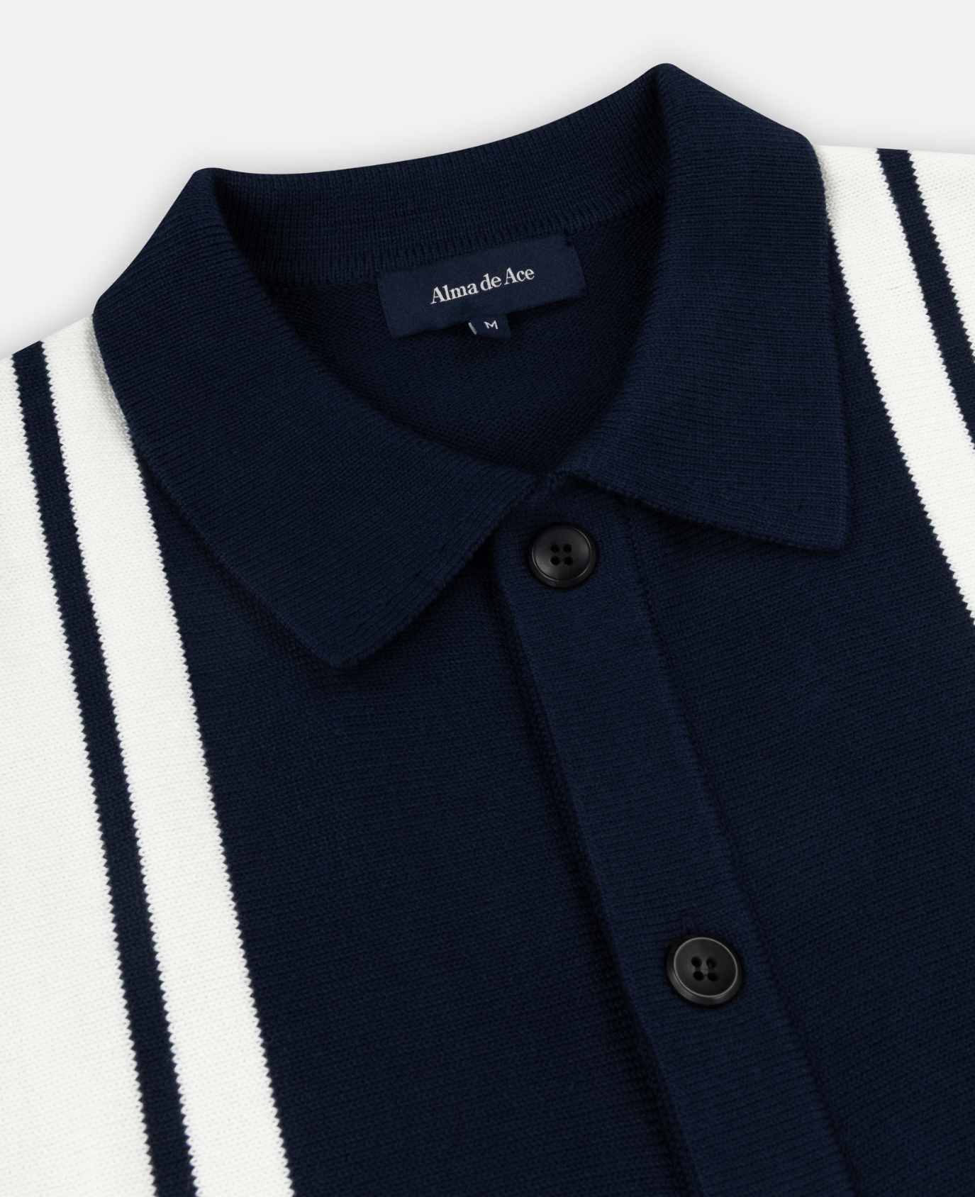 Alma De Ace Adoria Knitted Navy Cream Shirt - Image 7
