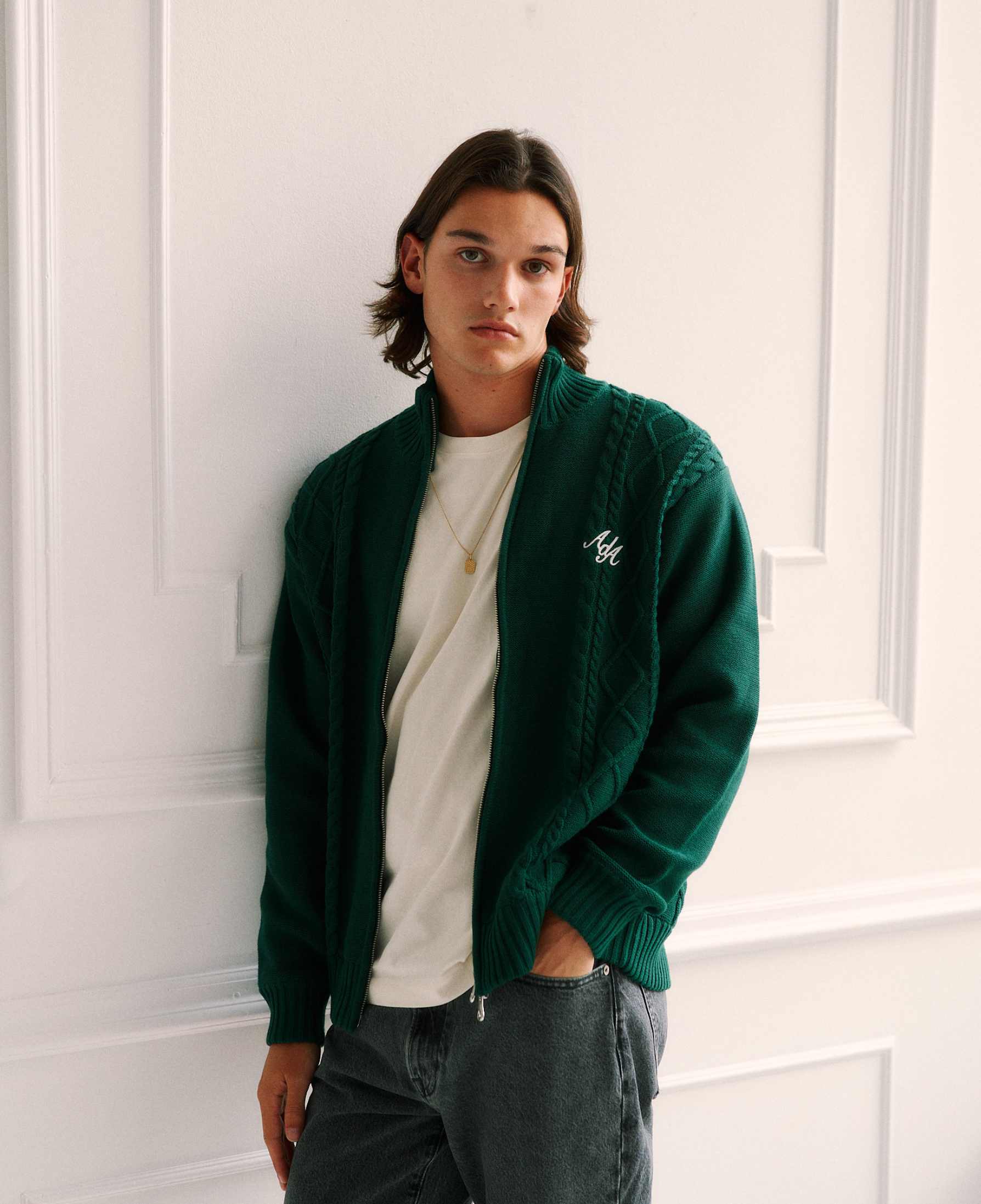 Alma De Ace Sila Knitted Forest Green Jacket - Image 4