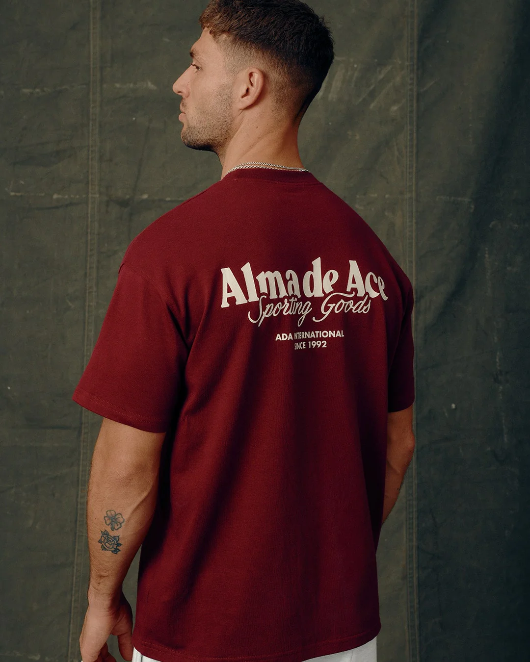 Alma De Ace Sporting Goods Burgundy T-Shirt - Image 3
