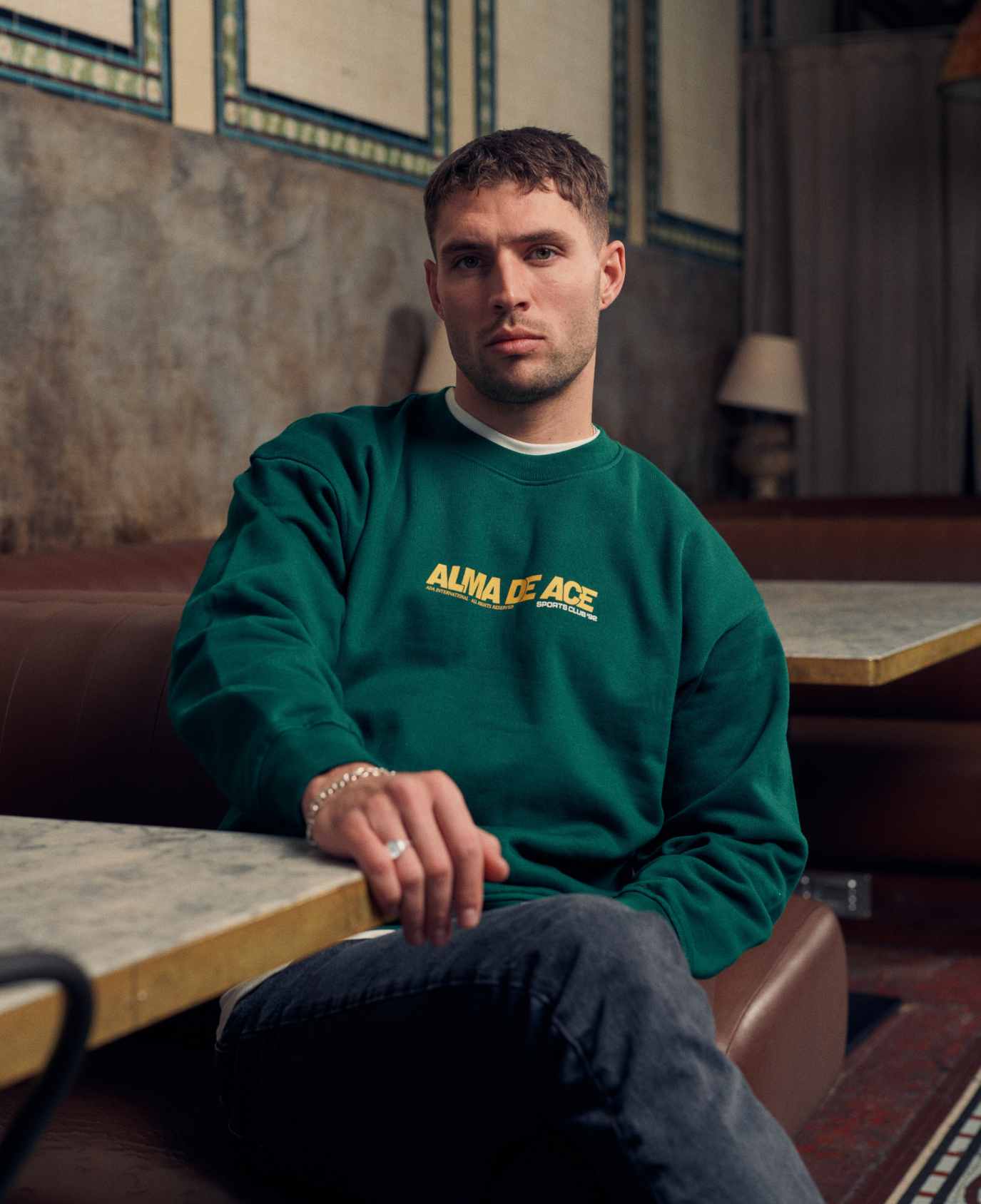 Alma De Ace Sports Club 92 Green Sweatshirt - Image 3