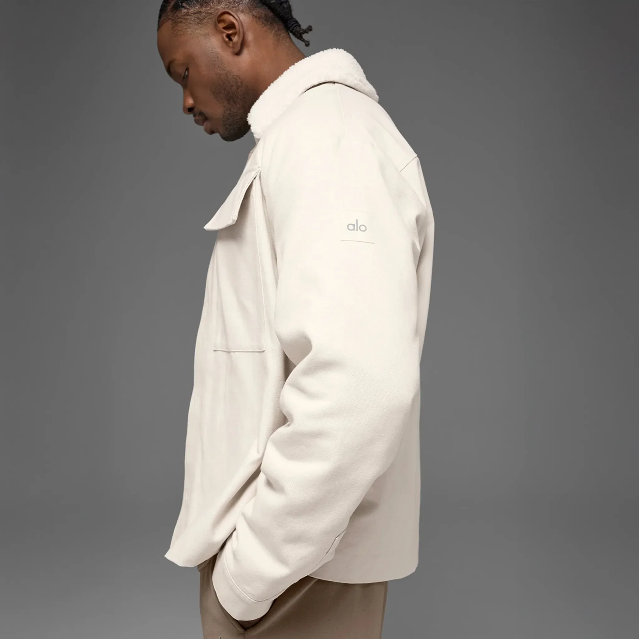 Alo Yoga Canvas Utility Bone Shacket Jacket - Image 3