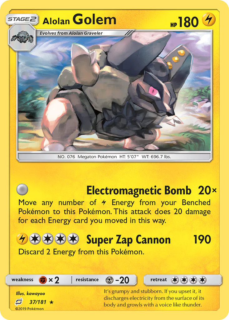 Alolan Golem - 37/181 - Rare [sm9-37] [Non-Holo]