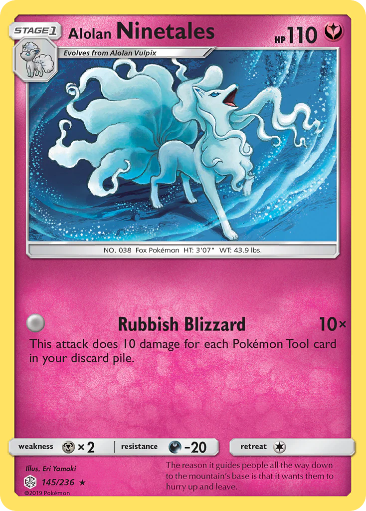 Alolan Ninetales - 145/236 - Rare Holo [sm12-145] [Reverse Holo]