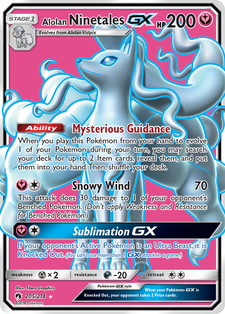 Alolan Ninetales-GX - 205/214 - Rare Ultra [sm8-205] [Ultra]