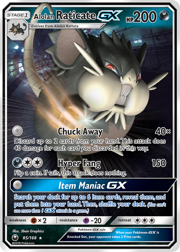 Alolan Raticate-GX - 85/168 - Rare Holo GX [sm7-85] [Ultra]