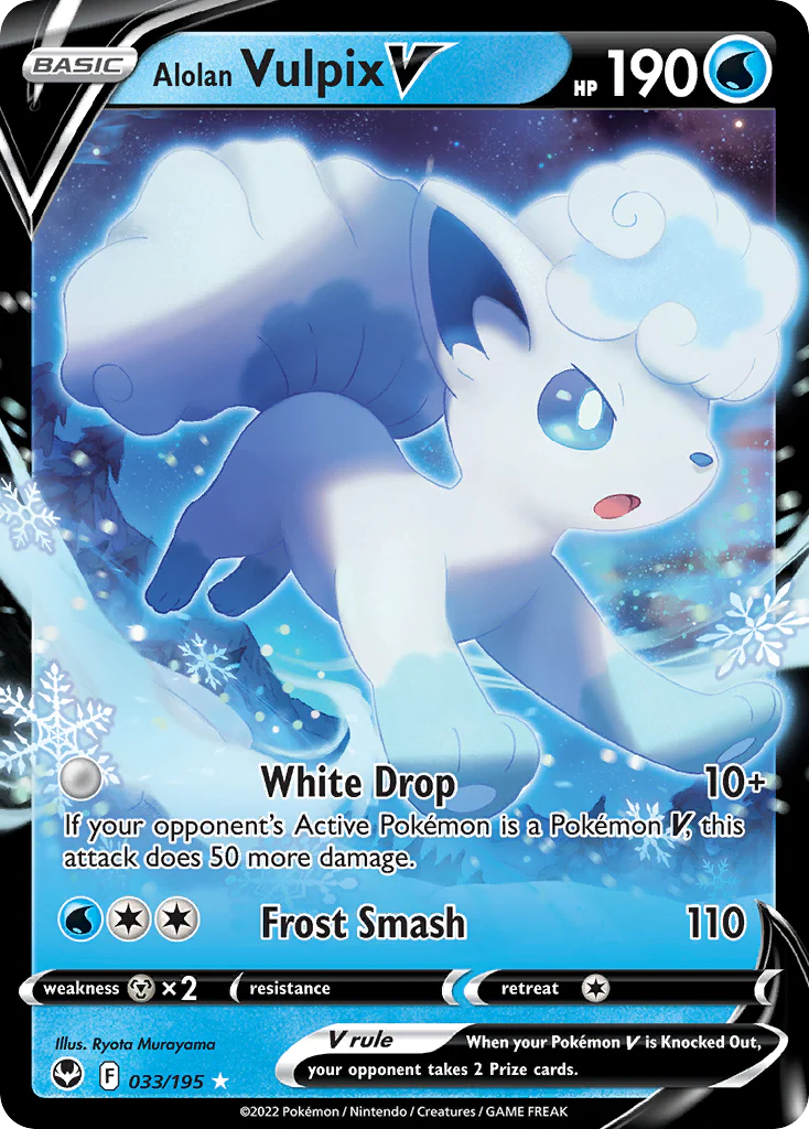 Alolan Vulpix V - 033/195 - Rare Holo V [swsh12-033] [Ultra]