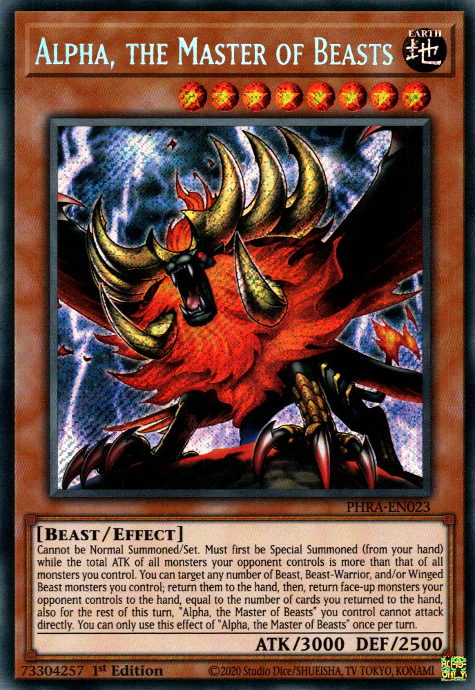 Alpha, the Master of Beasts - PHRA-EN023 - Secret Rare - 1st Edition