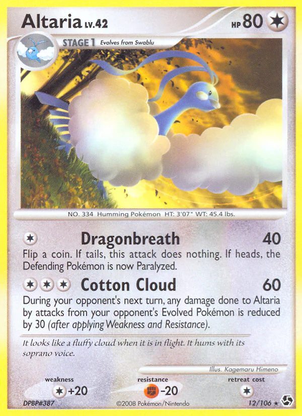 Altaria - 12/106 - Rare [dp4-12] [Reverse Holo]