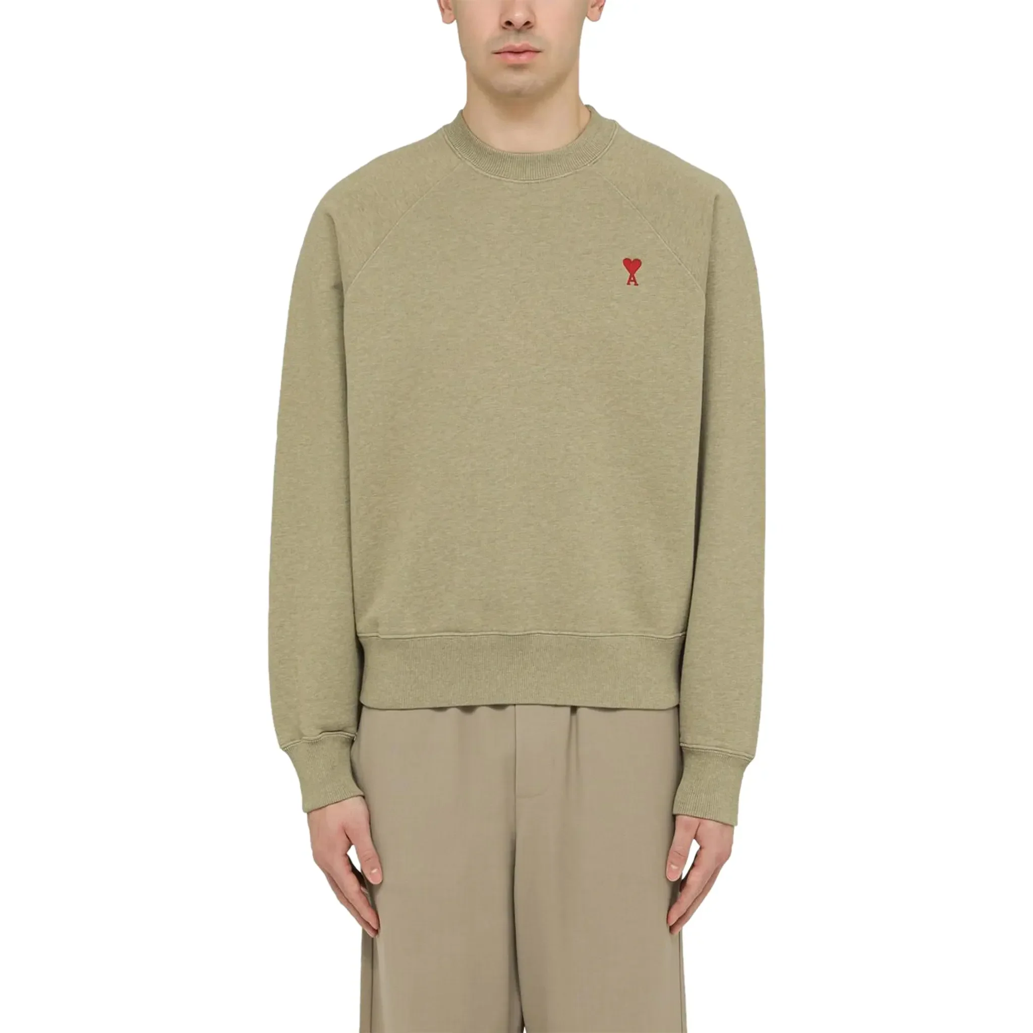 Ami Paris Ami De Coeur Green Sweatshirt - Image 3