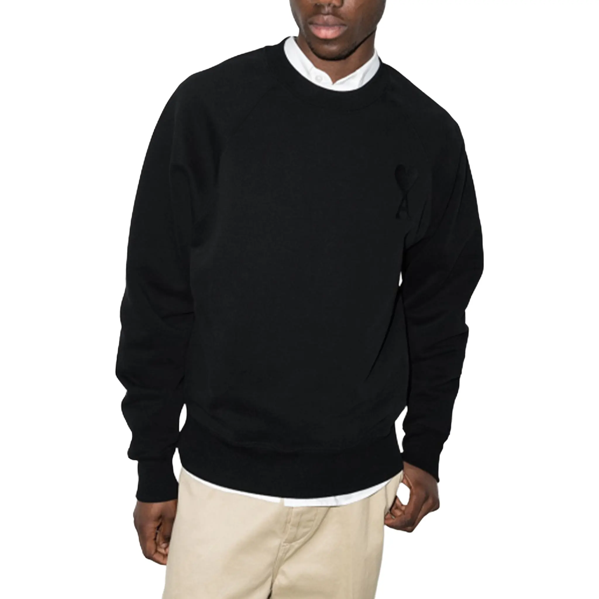 Ami Paris Ami De Coeur Tonal Boxy Fit Black Sweatshirt - Image 3