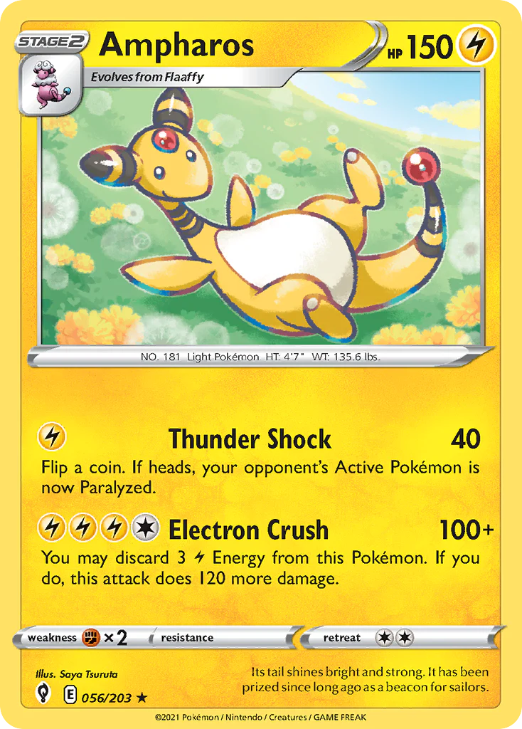 Ampharos - 056/203 - Rare [swsh7-056] [Reverse Holo]