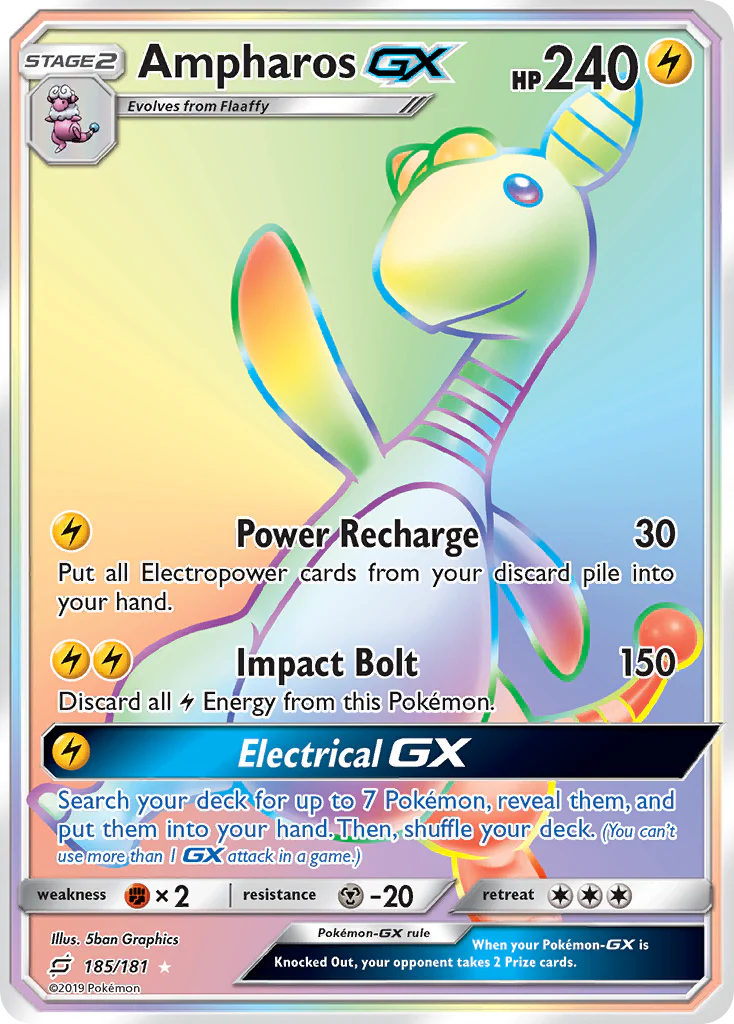 Ampharos-GX - 185/181 - Rare Secret [sm9-185] [Secret]