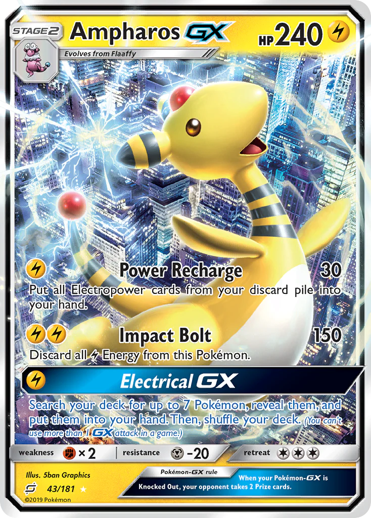Ampharos-GX - 43/181 - Rare Holo GX [sm9-43] [Ultra]