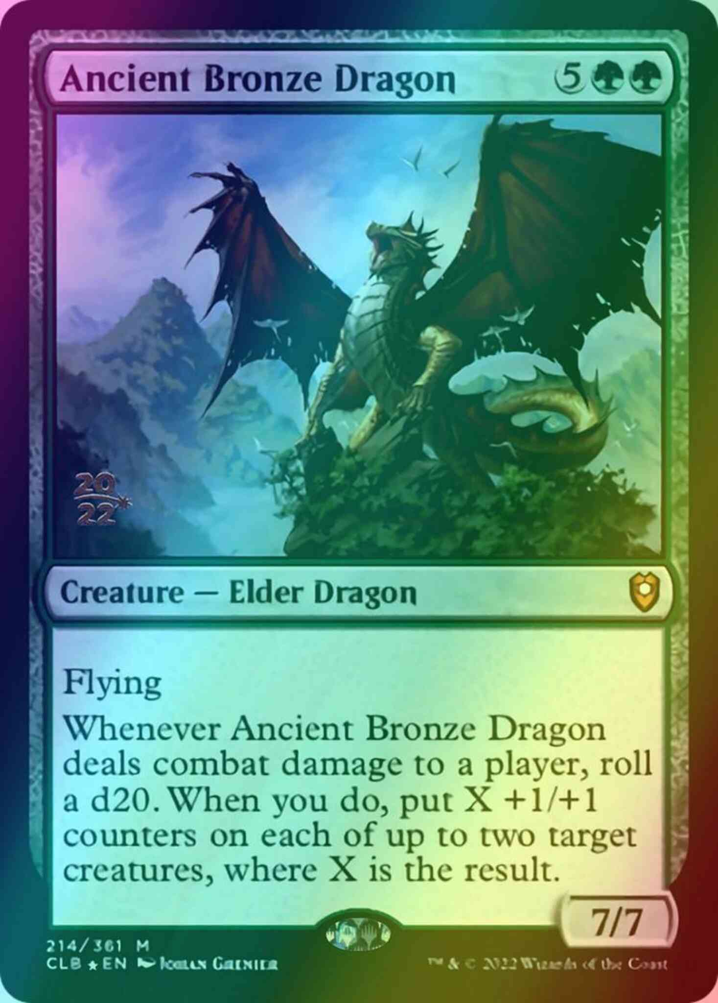 Ancient Bronze Dragon [214s] [Prerelease] [Commander Legends: Battle for Baldur's Gate: Promos] [Foil]
