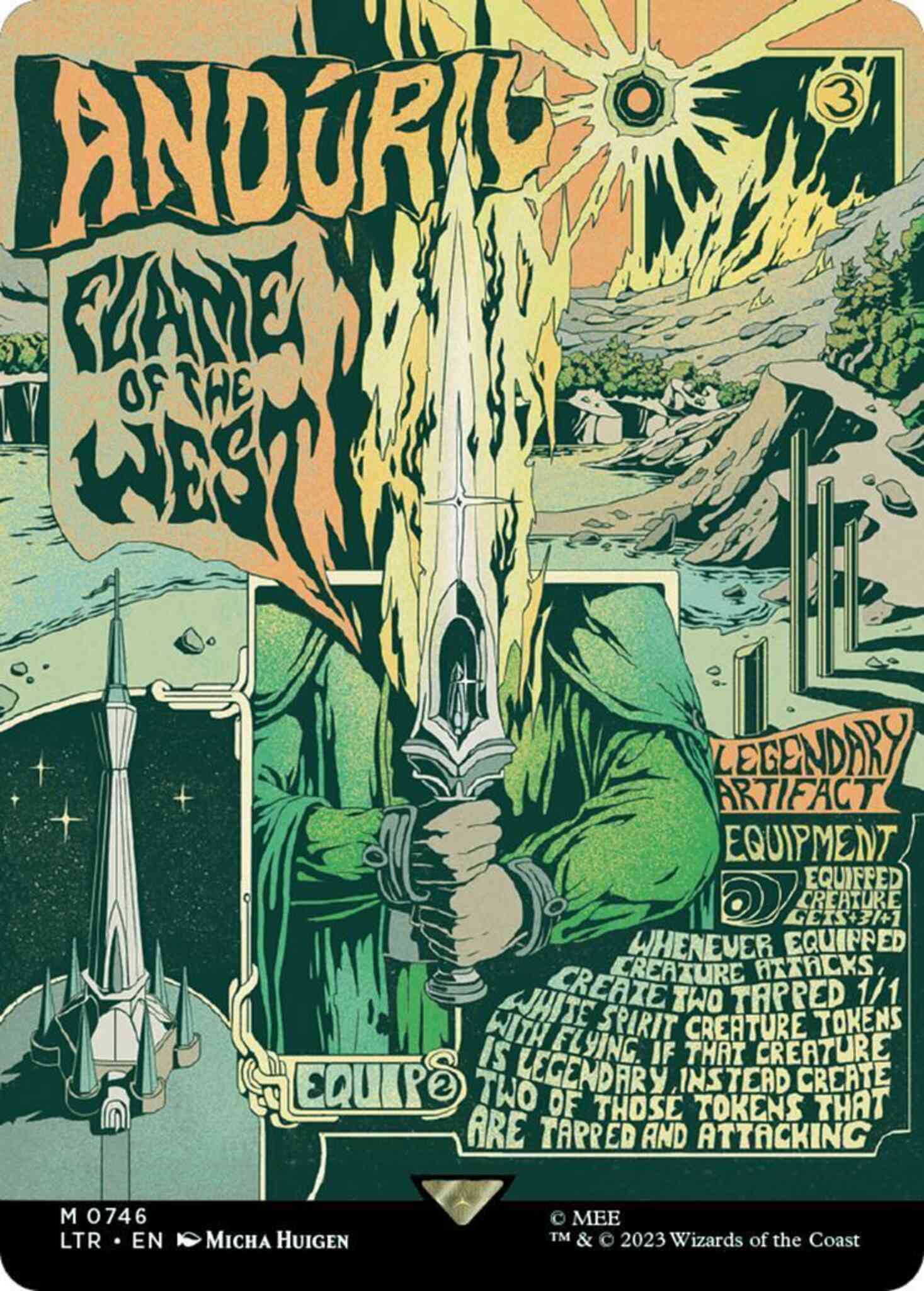 Andúril, Flame of the West [746] [Borderless] [Poster] [The Lord of the Rings: Tales of Middle-earth] [Non-Foil]