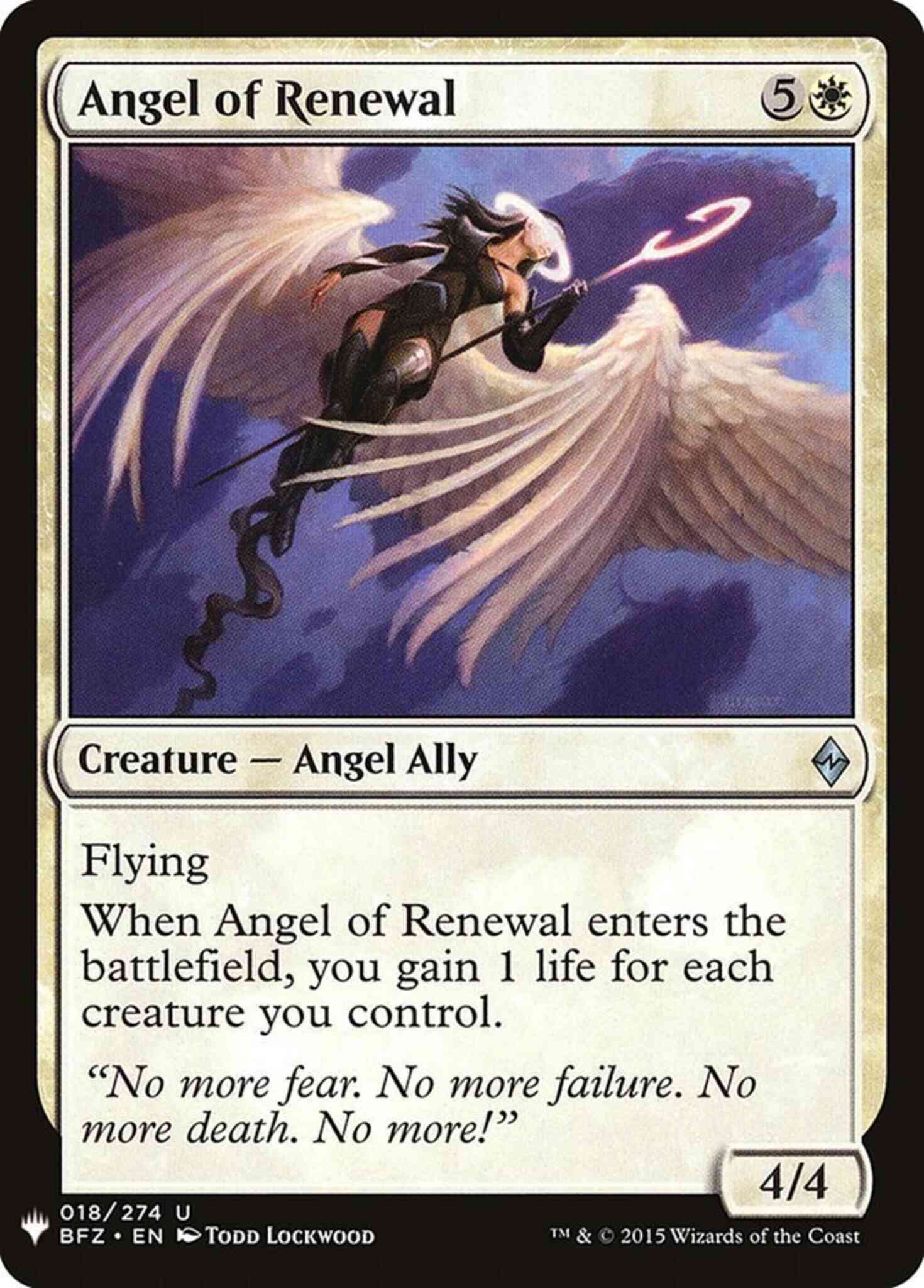 Angel of Renewal [BFZ-18] [The List] [Non-Foil]