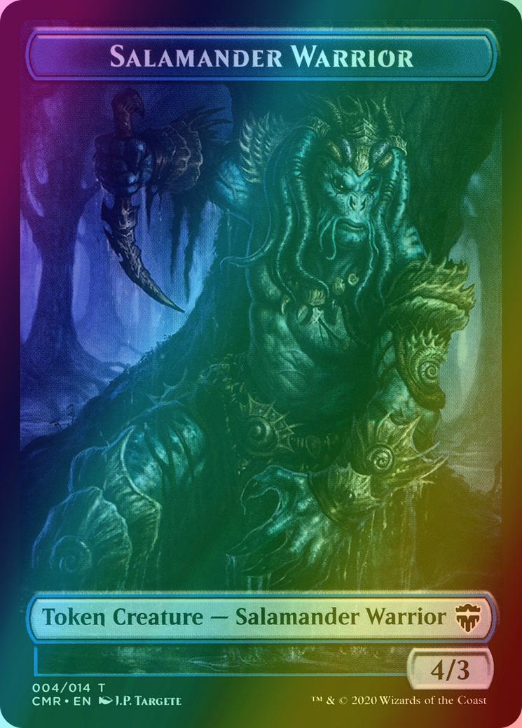 Angel Token (01) // Salamander Warrior Token (04) [Commander Legends Tokens] [Foil] - Image 2