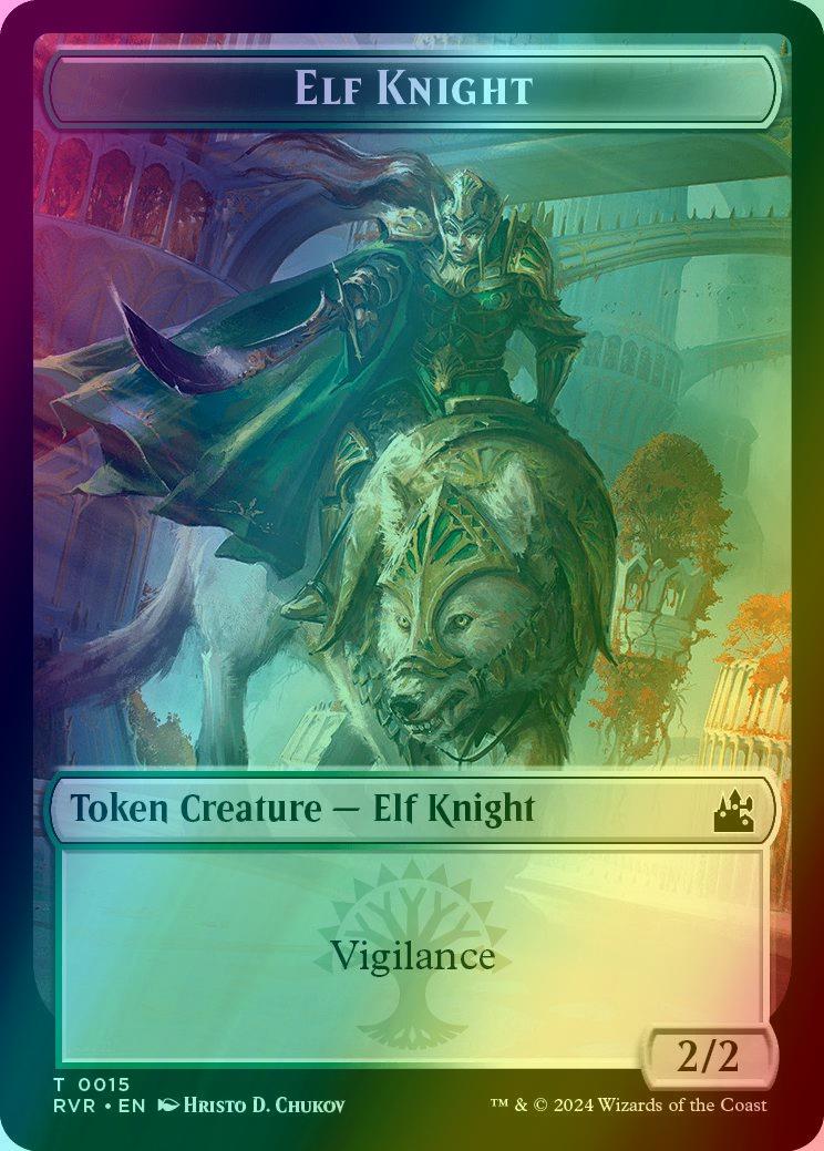 Angel Token (02) // Elf Knight Token (15) [Ravnica Remastered: Tokens] [Foil] - Image 2