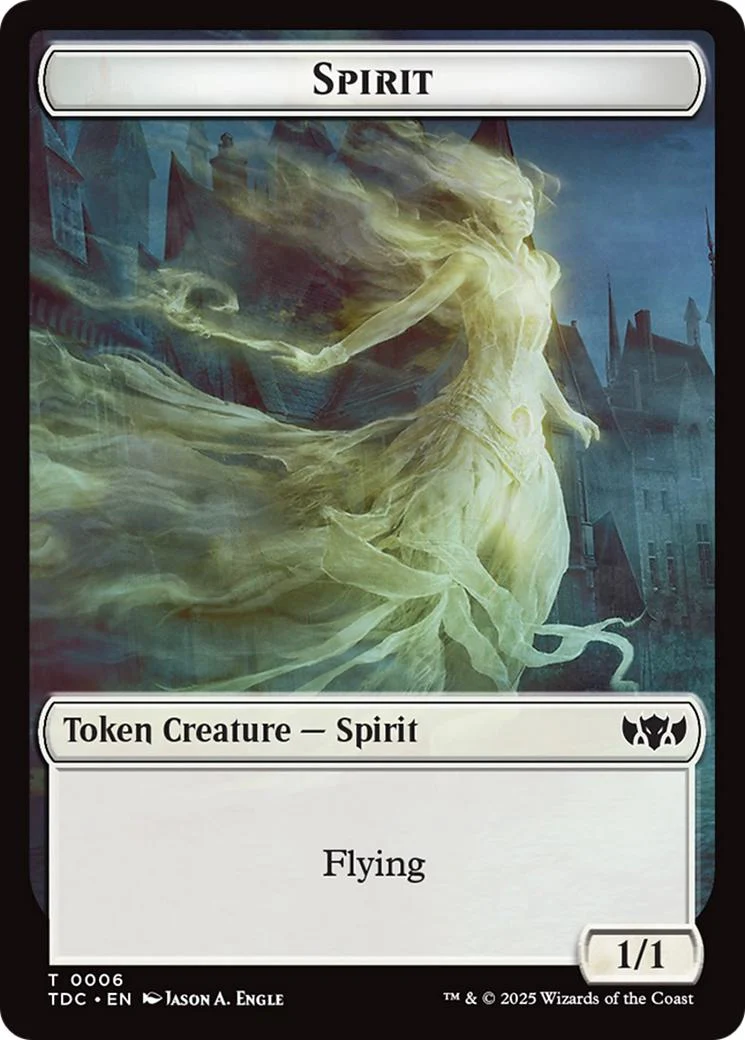 Angel Token (02) // Spirit Token (06) [Tarkir: Dragonstorm: Commander: Tokens] [Non-Foil] - Image 2