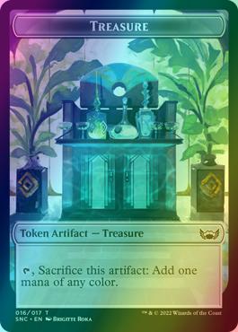 Angel Token (02) // Treasure Token (16) [Streets of New Capenna: Tokens] [Foil] - Image 2