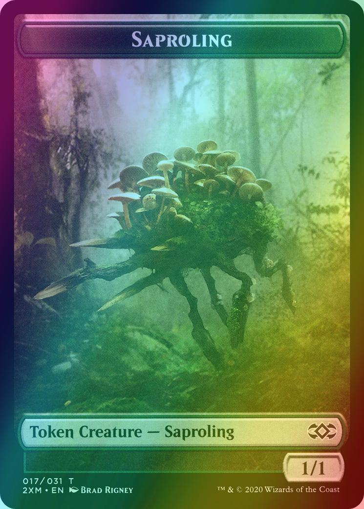 Angel Token (03) // Saproling Token (17) [Double Masters Tokens] [Foil] - Image 2