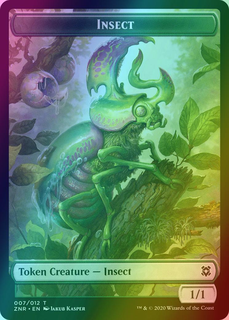 Angel Warrior Token (01) // Insect Token (07) [Zendikar Rising Tokens] [Foil] - Image 2